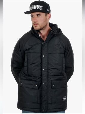 NWT Famous Stars and Straps Men's Blackout Jacket Black Size Large Travis Barker